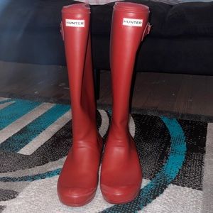 Tall, Red Hunter Boots - Size 8